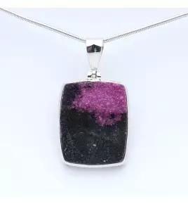 pendentif argent pierre rose