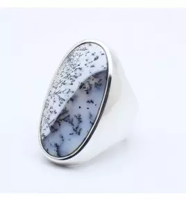 agate dendritique bague