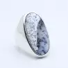 bague argent pierre blanche
