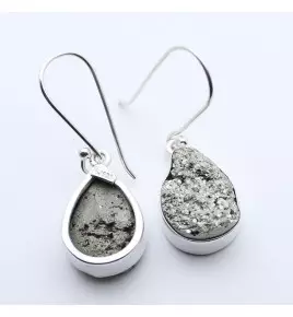 pyrite boucles d'oreilles