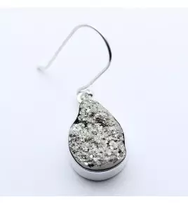 boucles d'oreilles argent pyrite