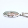 Pendentif en argent 925 et séraphinite rose, cabochon ovale