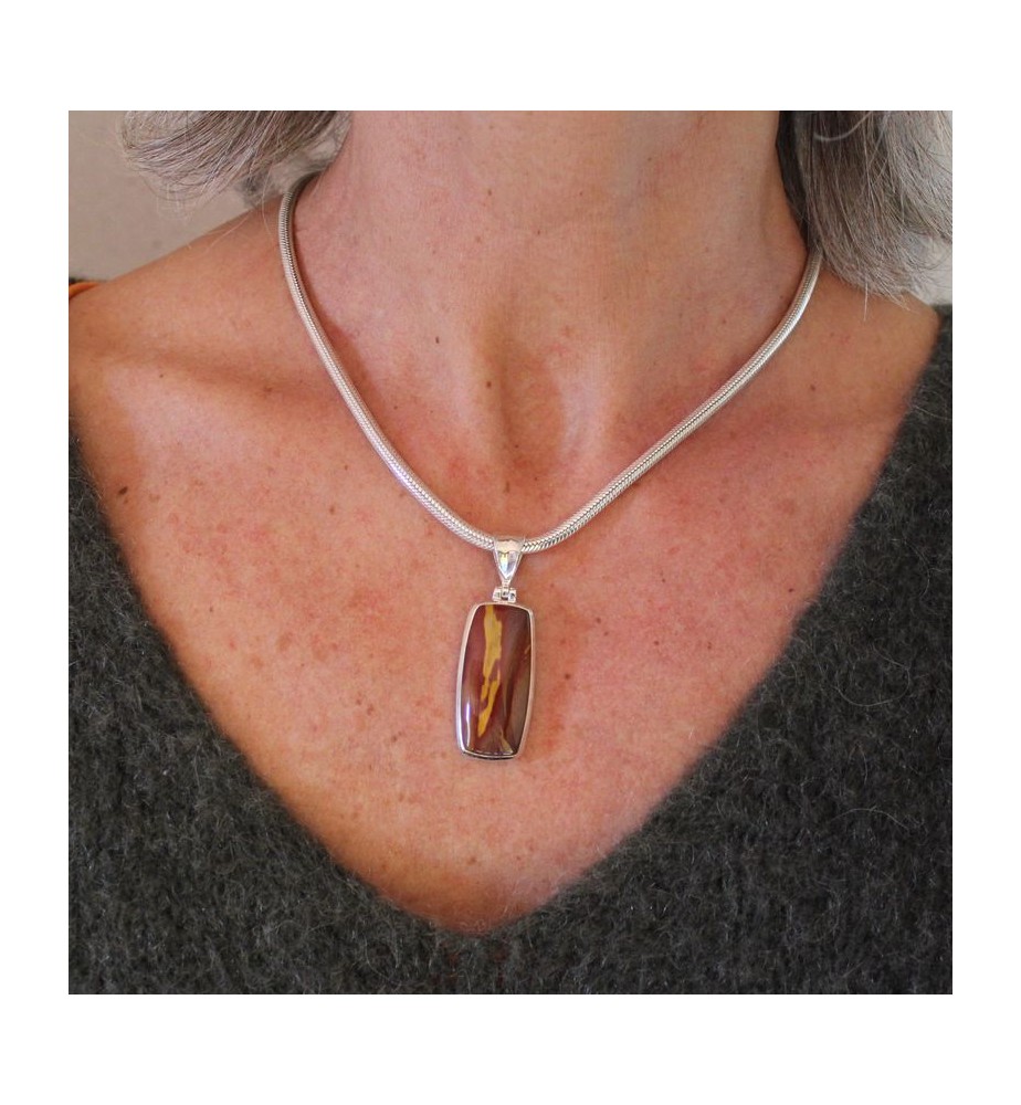 pendentif argent pierre