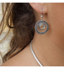 boucles d'oreilles améthyste verte