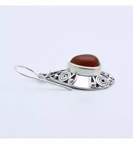 boucles d'oreilles pierre orange