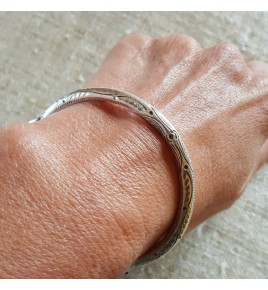 jonc argent massif femme