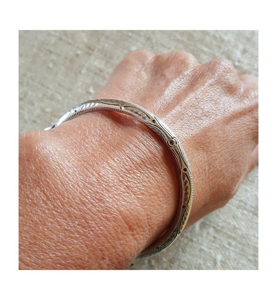 jonc argent massif femme