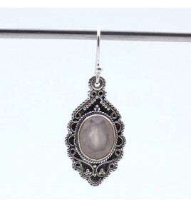 boucles d'oreilles quartz rose