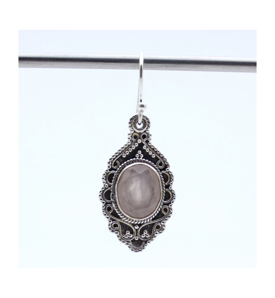 boucles d'oreilles quartz rose