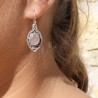 boucles d'oreilles argent quartz rose