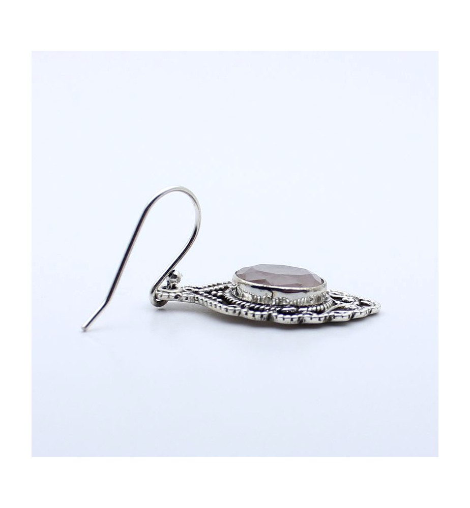 boucles d'oreilles pierre rose