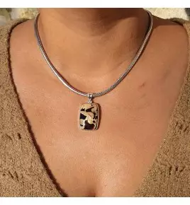 pendentif argent peanut wood