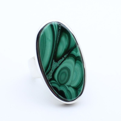 bague malachite argent