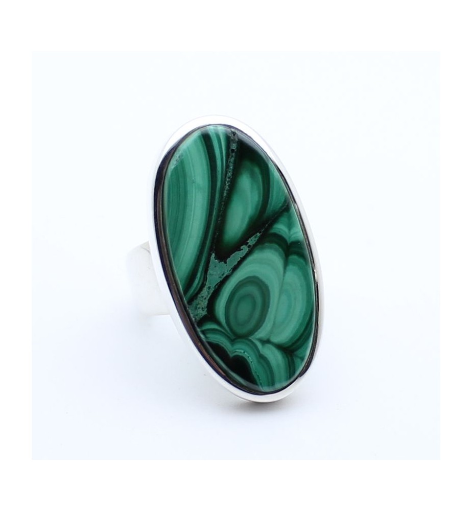 bague malachite argent