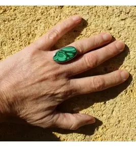 bague malachite argent