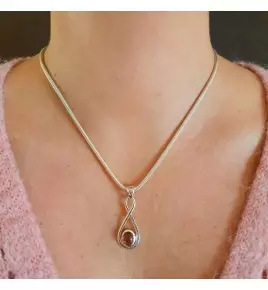 pendentif pierre rose