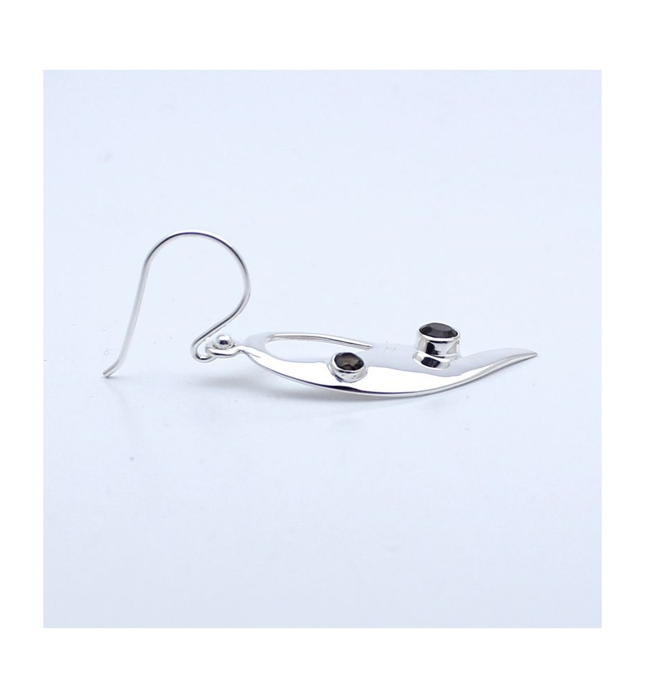 boucles d'oreilles quartz fumé