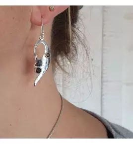boucles oreilles quartz fumé