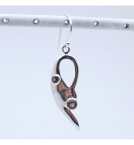 boucle d oreille pierre marron