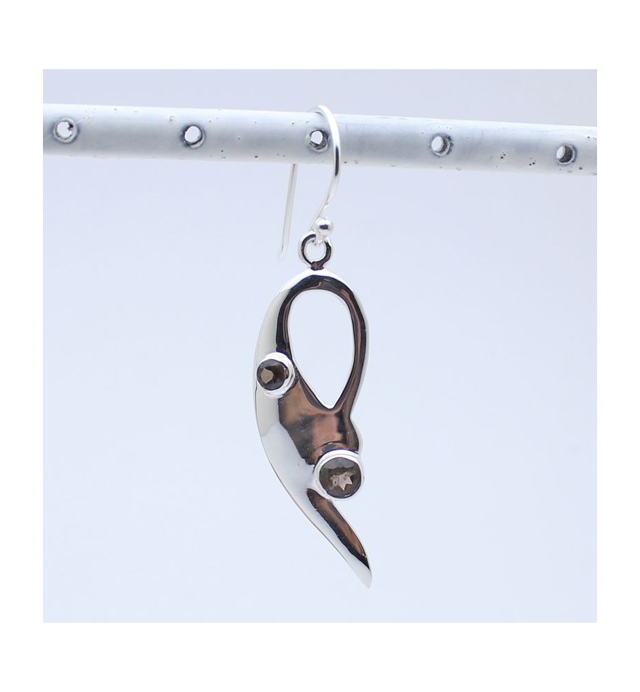 boucle d oreille pierre marron