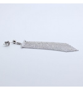 longues boucles d'oreilles puces argent