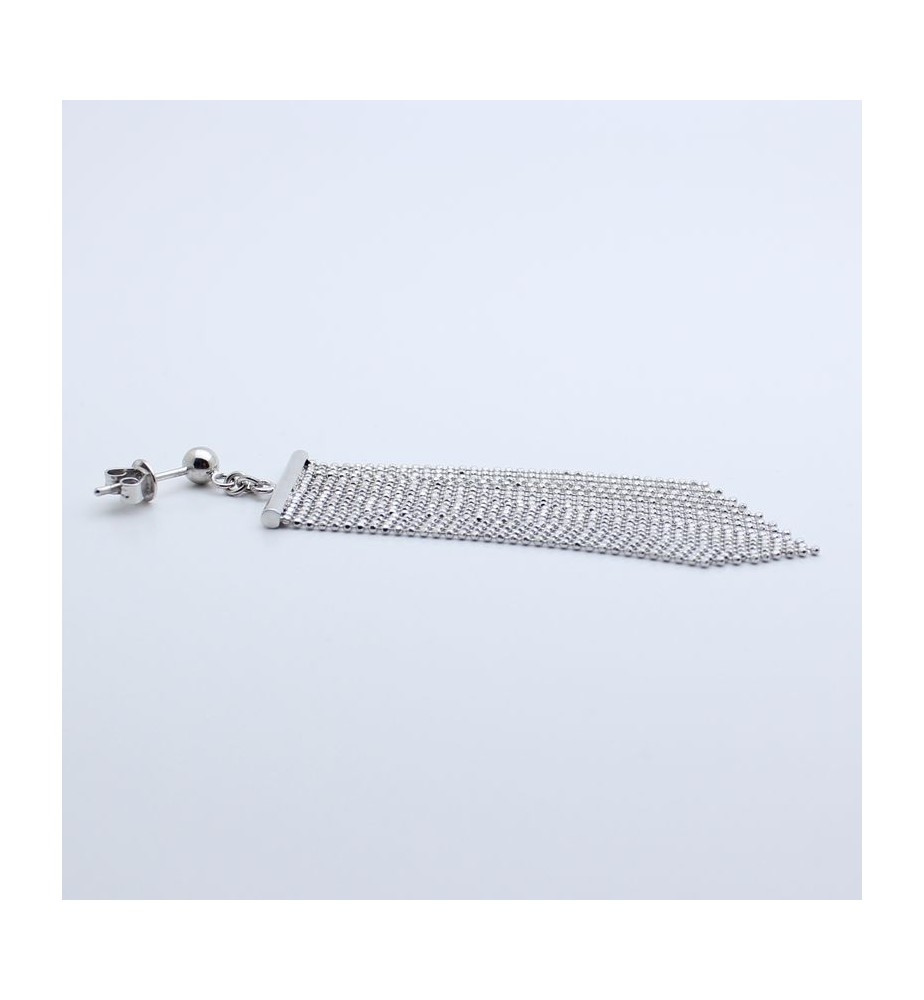 longues boucles d'oreilles puces argent