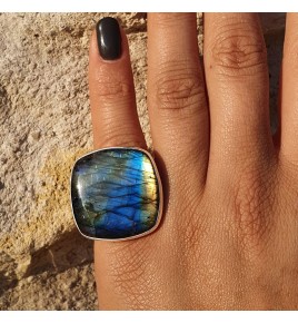 bague labradorite argent