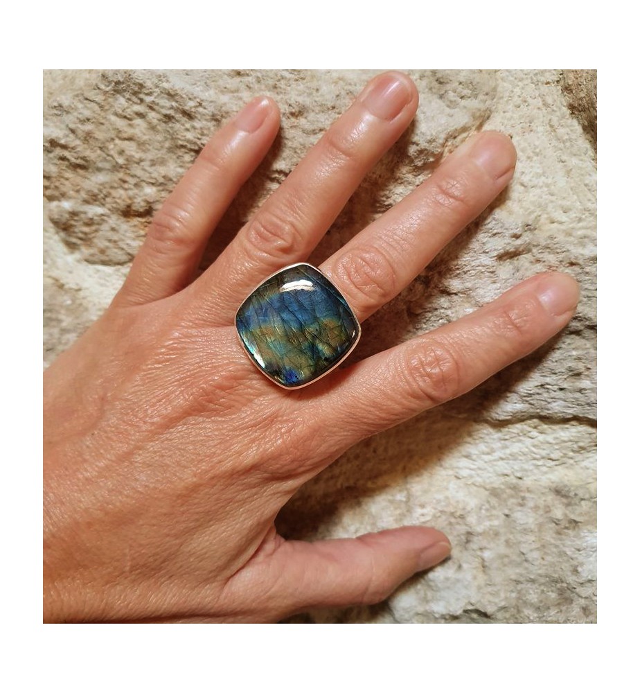 bague labradorite femme argent