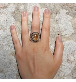 bague argent avec quartz