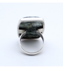 bague argent pierre verte