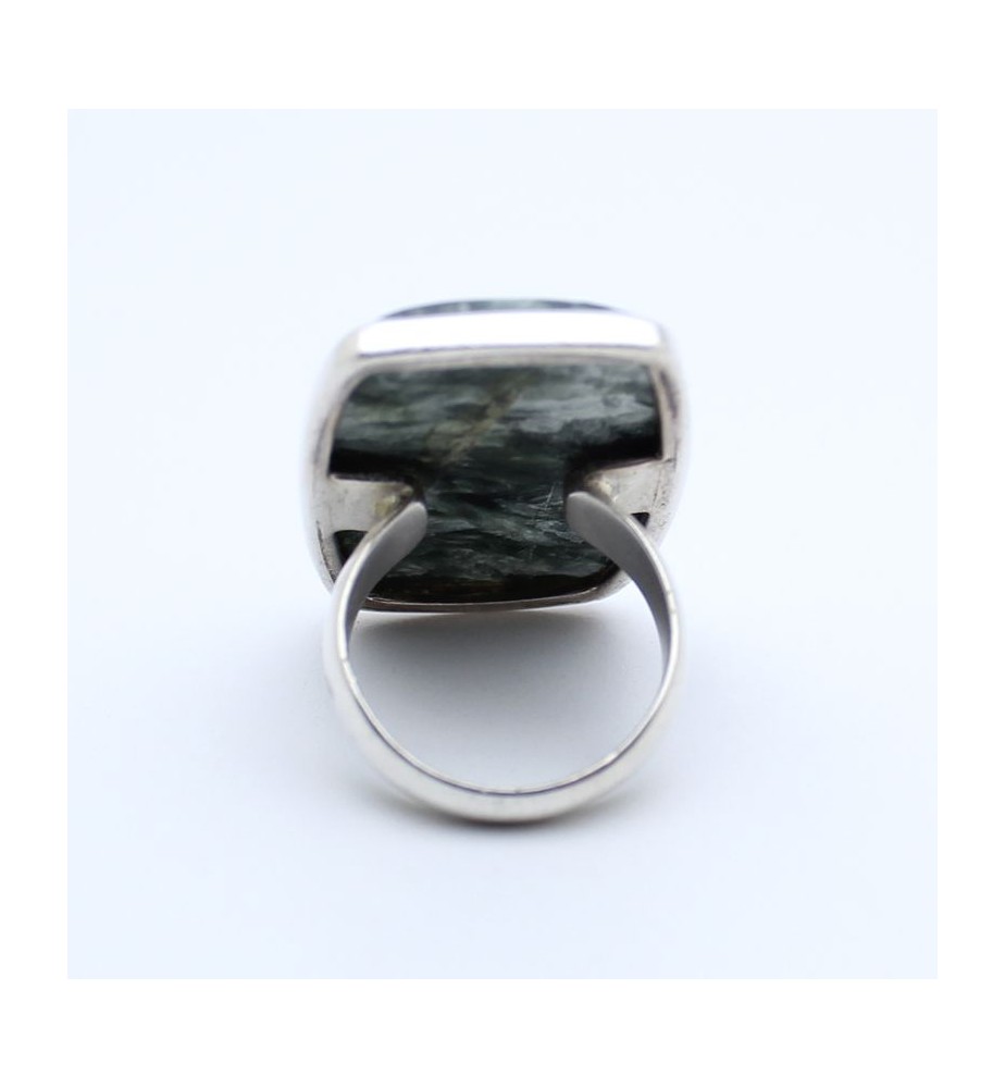 bague argent pierre verte