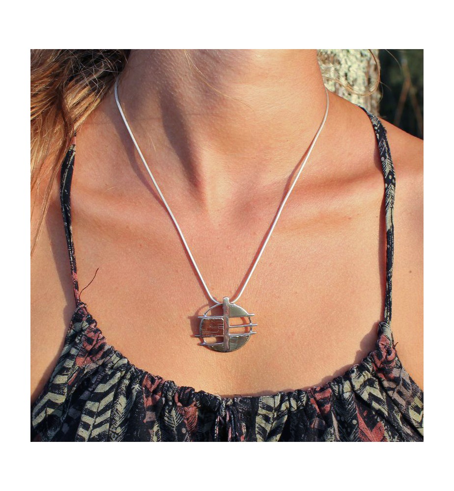 pendentif argent avec pierre