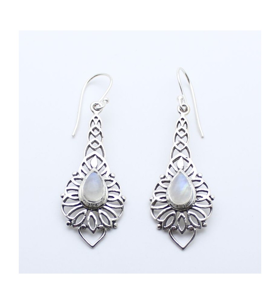 boucle d'oreille argent pierre de lune boucle d'oreille argent pierre de lune
