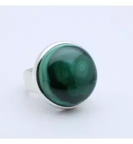 bague argent malachite
