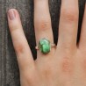 bague argent pierre verte