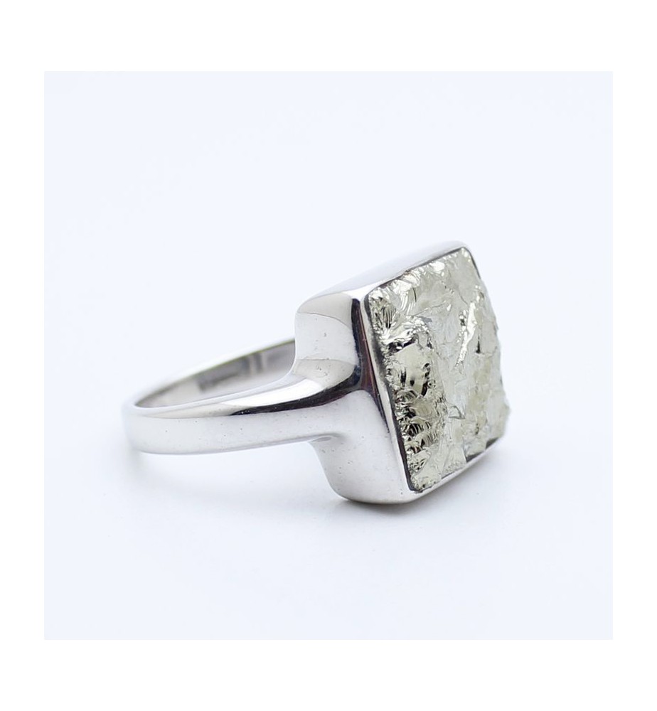 Bague émeraude Pyrite Argent Fin 6,80g - Taille 57 - Neuf Sans Emballage