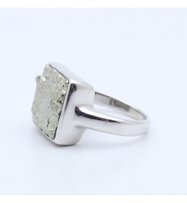 bague pyrite argent