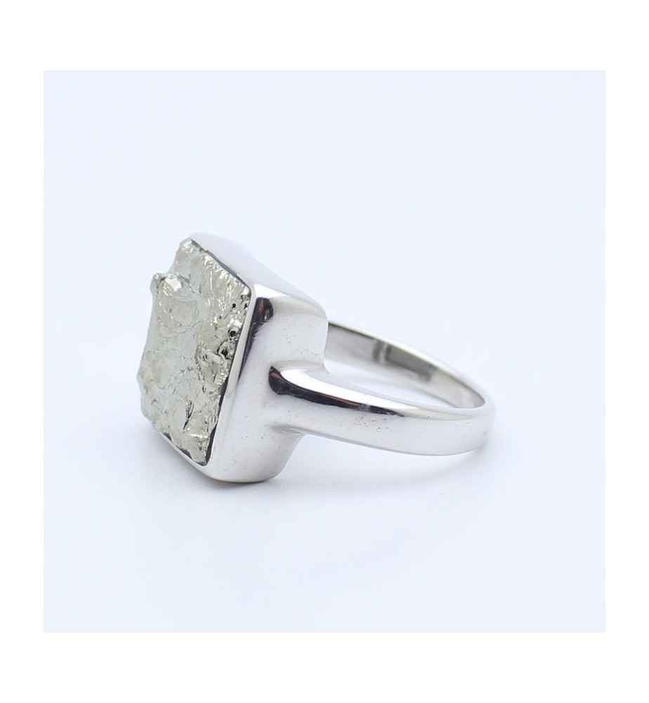 bague pyrite argent