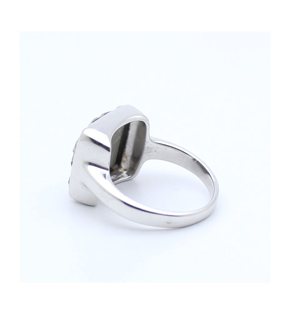 bague pyrite argent rhodié