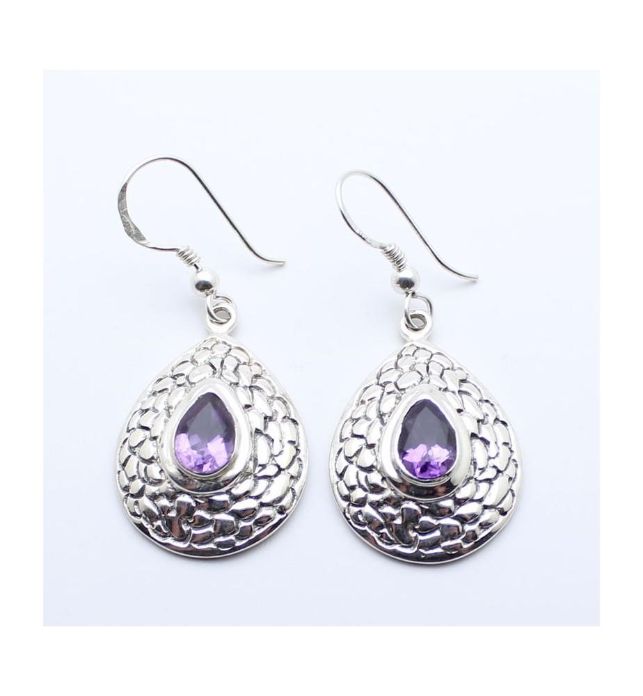 boucles d'oreilles amethystes