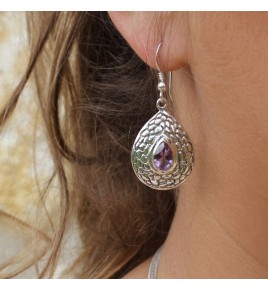 boucles d'oreilles améthyste