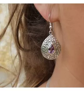 boucles d'oreilles amethystes