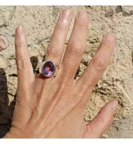 bague améthyste argent