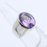 Bague en argent 925 et améthyste facettée à gros anneau