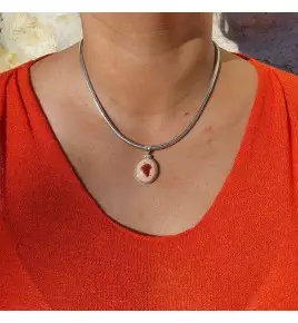 pendentif pierre orange