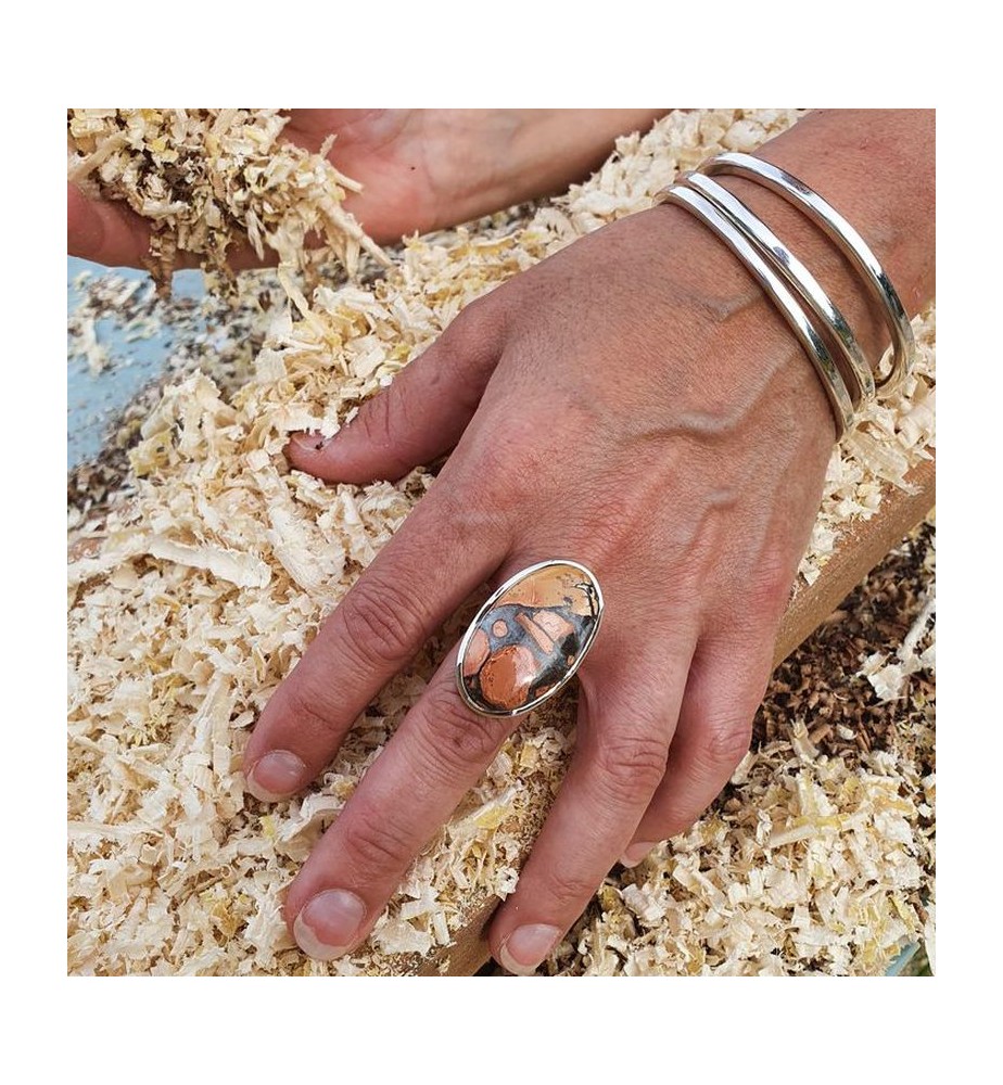 bague jaspe orange
