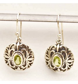 boucles d oreilles argent péridot