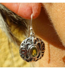 peridot boucle d'oreille
