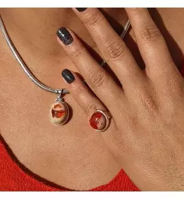 bague avec opale de feu