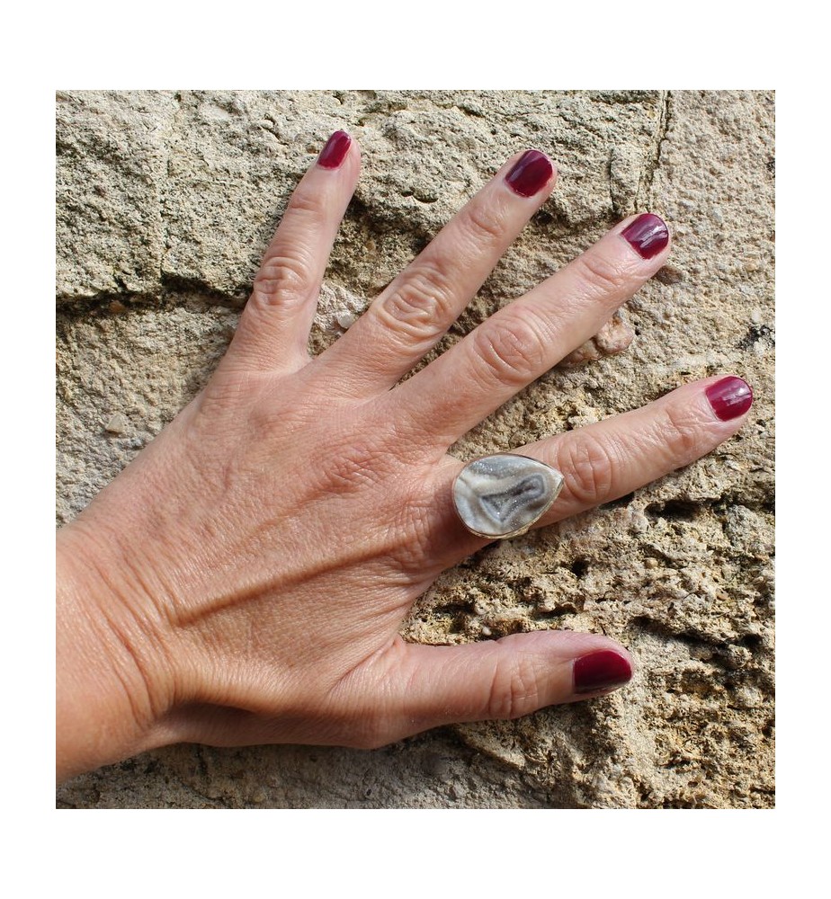 bague calcedoine argent